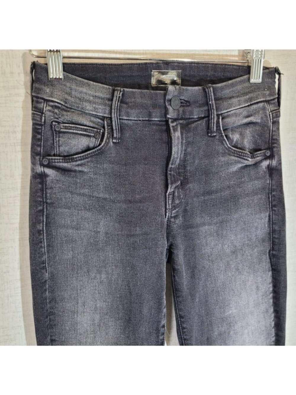 Mother The Looker Jeans Womens 24 Black Cat Got Your Tongue Wash Stretch Denim - Picture 2 of 14